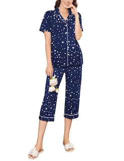 Foto 1 | Foto 1 | Pijama Ekouaer Capri Para Mujer De Manga Corta Con Botones - Venta Internacional.