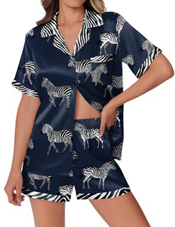 Foto 1 | Foto 1 | Conjunto De Pijama Ekouaer De Satén De Seda Para Mujer Con Estampado De Animales - Venta Internacional.