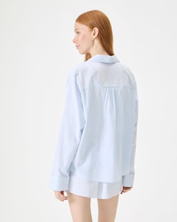 Foto 2 | Foto 2 | Camisa De Dormir Florence By Mills Para Mujer, Manga Larga, Blanco Y Azul A Rayas - Venta Internacional.