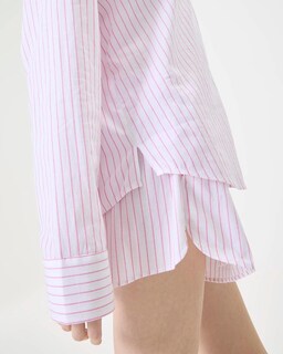 Foto 5 | Foto 5 | Camisa De Dormir Florence By Mills Para Mujer, Manga Larga, Blanco Y Rosa A Rayas - Venta Internacional.