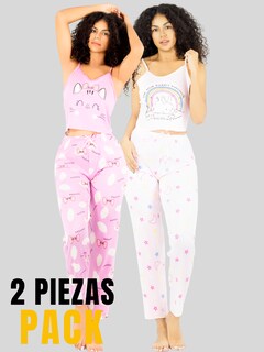 Foto 5 | Foto 5 | Set De 2 Conjunto Pijama Mujer Blusa Y Pantalón Dama Pij-089-px2 Variedad De Diseños Piyama Pyjama
