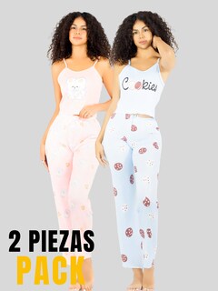 Foto 5 | Foto 5 | Set De 2 Conjunto Pijama Mujer Blusa Y Pantalón Dama Pij-089-px2 Variedad De Diseños Piyama Pyjama