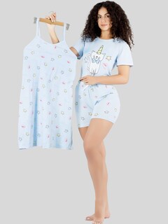 Foto 2 | Foto 2 | Set Pijama 3 Piezas Mujer Verano Pij-096 D8 Bata Top Y Short