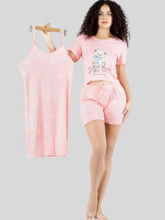 Foto 2 | Foto 2 | Set Pijama 3 Piezas Mujer Verano Pij-096 D3 Bata Top Y Short