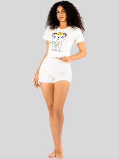 Foto 4 | Foto 4 | Pijama 3 Piezas Mujer Short Blusa Playera Pij-094 Diseño 5 Suave Cómoda Relax
