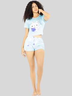 Foto 4 | Foto 4 | Pijama 3 Piezas Mujer Short Blusa Playera Pij-094 Diseño 2 Suave Cómoda Relax