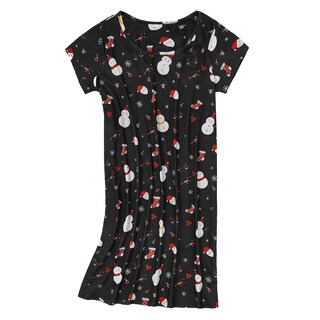 Foto 1 | Foto 1 | Camisa De Dormir Navideña De Algodón Para Mujer Nightgown Zando, Color Negro, Xl - Venta Internacional.