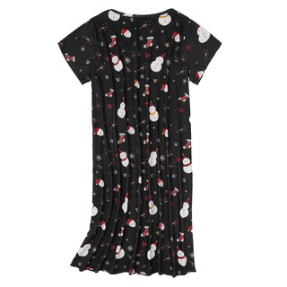 Foto 2 | Foto 2 | Camisa De Dormir Navideña De Algodón Para Mujer Nightgown Zando, Color Negro, Xl - Venta Internacional.