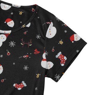 Foto 4 | Foto 4 | Camisa De Dormir Navideña De Algodón Para Mujer Nightgown Zando, Color Negro, Xl - Venta Internacional.