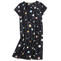 Camisón Zando De Algodón De Manga Corta Para Mujer, Color Negro, Talla L - Venta Internacional.