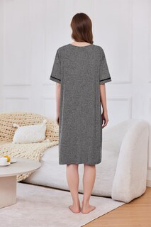 Foto 5 | Foto 5 | Camisón Ekouaer para Mujer Manga Corta con Cremallera Color Gris Oscuro - Venta Internacional