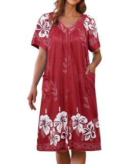 Foto 1 | Foto 1 | Camisón Ekouaer Rojo Vino Estampado Floral para Mujer - Venta Internacional