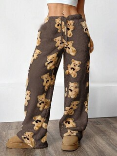 Foto 2 | Foto 2 | Pantalones De Pijama Zaful Fuzzy De Felpa Con Cordón Y Cintura Elástica Para Mujer - Venta Internacional.