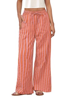 Foto 1 | Foto 1 | Pantalones De Pijama Prettygarden Para Mujer, Pierna Ancha, Algodón A Rayas - Venta Internacional.