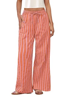 Foto 1 | Foto 1 | Pantalones De Pijama Prettygarden Para Mujer, Pierna Ancha, Algodón A Rayas - Venta Internacional.