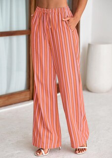 Foto 5 | Foto 5 | Pantalones De Pijama Prettygarden Para Mujer, Pierna Ancha, Algodón A Rayas - Venta Internacional.