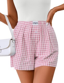 Foto 1 | Foto 1 | Pantalones Cortos Tipo Bóxer Lomon Para Mujer, Casual, De Algodón, De Verano, Color Rosa - Venta Internacional.