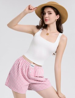 Foto 6 | Foto 6 | Pantalones Cortos Tipo Bóxer Lomon Para Mujer, Casual, De Algodón, De Verano, Color Rosa - Venta Internacional.