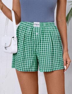 Foto 2 | Foto 2 | Calzoncillos Tipo Bóxer Lomon Para Mujer, Casual, De Algodón, De Verano, A Cuadros Verdes - Venta Internacional.