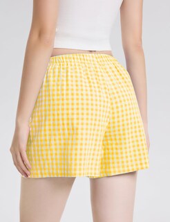 Foto 5 | Foto 5 | Pantalones Cortos Tipo Bóxer Lomon Para Mujer, Casual, De Algodón, De Verano, Amarillo - Venta Internacional.