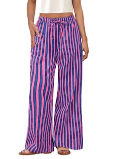 Foto 1 | Foto 1 | Pantalones De Pijama Prettygarden Para Mujer, Pierna Ancha, Algodón A Rayas - Venta Internacional.