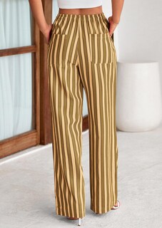 Foto 2 | Foto 2 | Pantalones De Pijama Prettygarden Para Mujer, Pierna Ancha, Algodón A Rayas - Venta Internacional.