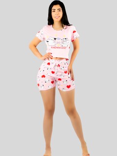 Foto 6 | Foto 6 | Pijama De 3 Piezas Mujer Pantalon Short Y Playera A Juego Pij-077-3 Diseño Unico Pijama De Mujer