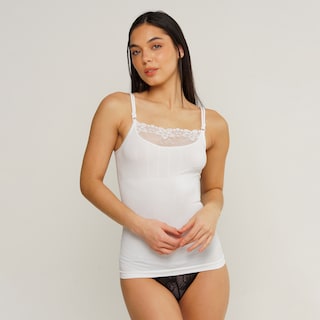 Foto 1 | Foto 1 | Camiseta Moldeadora Rib con Encaje Aylon 832 Blanco
