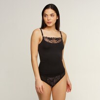 Camiseta Moldeadora Aylon Negra para Mujer