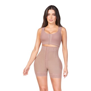Foto 1 | Foto 1 | Short Alto Levanta Glúteos Ann Chery Marrón con Broches para Mujer