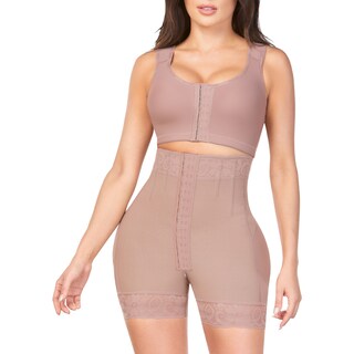 Foto 3 | Foto 3 | Short Alto Levanta Glúteos Ann Chery Marrón con Broches para Mujer