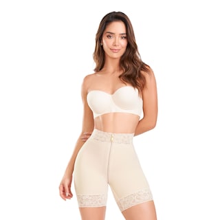 Foto 1 | Foto 1 | Short Alto Levanta Glúteos Cierre Power Secret con Realce Invisible color Beige