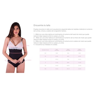 Foto 4 | Foto 4 | Body Clohe Lencería con Encaje M3024 I Love Shape Negro