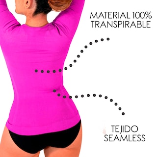 Foto 3 | Foto 3 | Camiseta Faja Modeladora para Dama con Mangas color Rosa I Love Shape