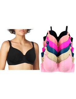 Foto 1 | Foto 1 | Paquete Con 6 Brasier Tatys Fashion Copa Dd, Pack Con 6 Colores Diferentes