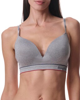 Foto 1 | Foto 1 | Bralette Tommy Hilfiger Sin Costuras, Ligeramente Forrado, Gris Jaspeado - Venta Internacional.