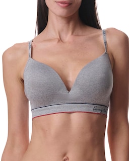 Foto 1 | Foto 1 | Bralette Tommy Hilfiger Sin Costuras, Ligeramente Forrado, Gris Jaspeado - Venta Internacional.
