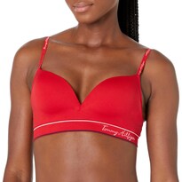 Bralette Tommy Hilfiger Sin Costuras, Ligeramente Forrado, Rojo Manzana 34c - Venta Internacional.