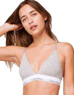 Foto 1 | Foto 1 | Bralette Calvin Klein, Moderno, De Algodón, Ligeramente Forrado, Gris Jaspeado - Venta Internacional.