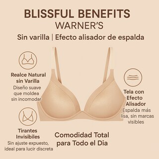 Foto 6 | Foto 6 | Brassiere Blissful Benefits Warner's Sin Varilla Efecto Alisador De Espalda Color Blanco