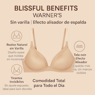 Foto 6 | Foto 6 | Brassiere Blissful Benefits Warner's Sin Varilla Efecto Alisador De Espalda Color Blanco
