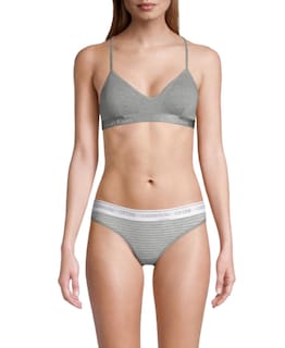 Foto 1 | Foto 1 | Bralette Calvin Klein Motive De Algodón Ligeramente Forrado Gris Jaspeado - Venta Internacional.