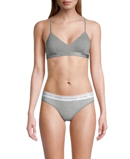 Foto 1 | Foto 1 | Bralette Calvin Klein Motive De Algodón Ligeramente Forrado Gris Jaspeado - Venta Internacional.