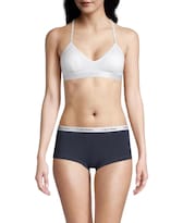 Bralette Calvin Klein Motive De Algodón Ligeramente Forrado Blanco - Venta Internacional.