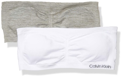 Foto 1 | Foto 1 | Sujetador Tipo Bandeau Calvin Klein Para Niñas, Blanco/gris Jaspeado, Paquete De 2 - Venta Internacional.
