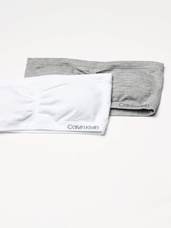 Foto 2 | Foto 2 | Sujetador Tipo Bandeau Calvin Klein Para Niñas, Blanco/gris Jaspeado, Paquete De 2 - Venta Internacional.