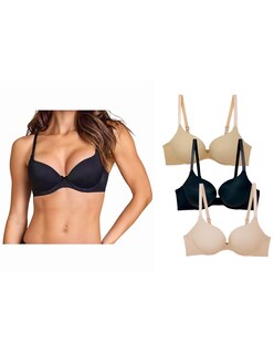 Foto 1 | Foto 1 | Paquete De 3 Brasieres Doble Push Up Tatys Fashion Con 3 Diferentes Colores Aumenta Hasta 2 Tallas