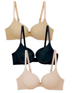 Foto 2 | Foto 2 | Paquete De 3 Brasieres Doble Push Up Tatys Fashion Con 3 Diferentes Colores Aumenta Hasta 2 Tallas