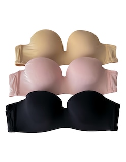 Foto 4 | Foto 4 | Paquete De 3 Brasieres Strapless Tatys Fashion Multicolor Con Tirantes Transparentes
