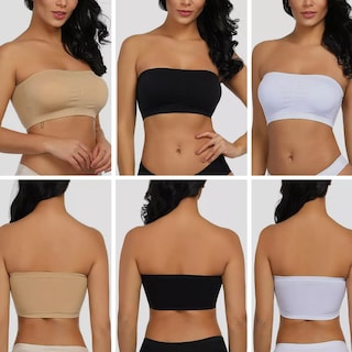Foto 7 | Foto 7 | Brasier Push Up Strapless Sin Tirantes Y Invisible Bra 3 Piezas